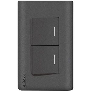 INTERRUPTOR P/ EMPOTRAR 2 SERVICIOS NEGRO MAVIJU 10 A - 125/250 V