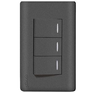 INTERRUPTOR P/ EMPOTRAR 3 SERVICIOS NEGRO MAVIJU 10 A - 125/250 V