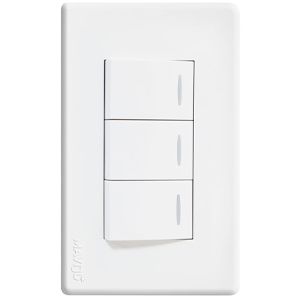 INTERRUPTOR P/ EMPOTRAR 3 SERVICIOS BLANCO (CONMUTADOR) MAVIJU 10 A - 125/250 V