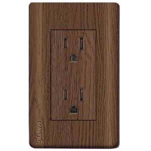 TOMACORRIENTE P/EMPOTRAR 2 SERV. POLARIZADO MADERA MAVIJU 15 AMP - 125/250V