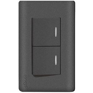 TOMACORRIENTE P/EMPOTRAR 2 SERV. POLARIZADO NEGRO MAVIJU 15 AMP - 125/250V