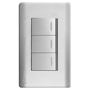 INTERRUPTOR P/ EMPOTRAR 3 SERVICIOS PLATEADO MAVIJU 10 A - 125/250 V
